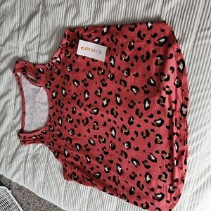 A New Day Women's Coral Leopard Print Tank Top